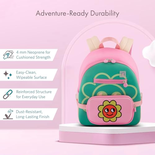 VAYA LYâ€™L-CHAMP Toddler and Preschoolers Backpack for Kids (2â€“6 Years), Lightweight & Durable Kids Backpack, Water-Resistant School Bag for Boys & Girls with Adjustable Shoulder Straps, Smiley Mint - Image 3