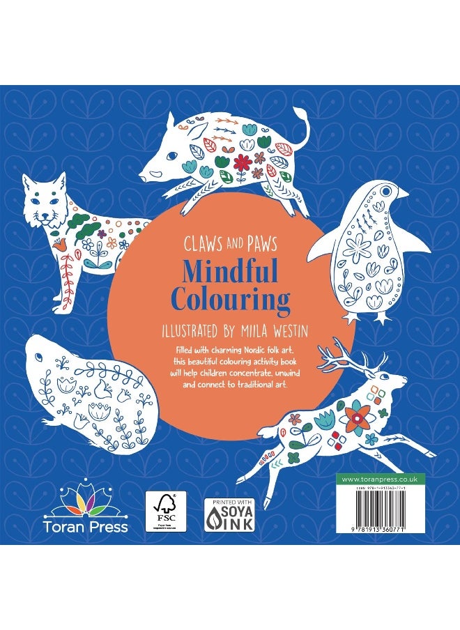 Claws and Paws Mindful Colouring | Colour me calm | Colouring book | Intricate colouring book | Nordic folk art | Peaceful colouring  - Image 2