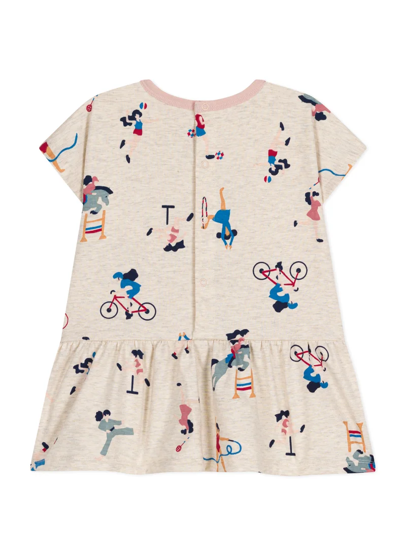 Petit Bateau Babies' short-sleeved dress in fine jersey