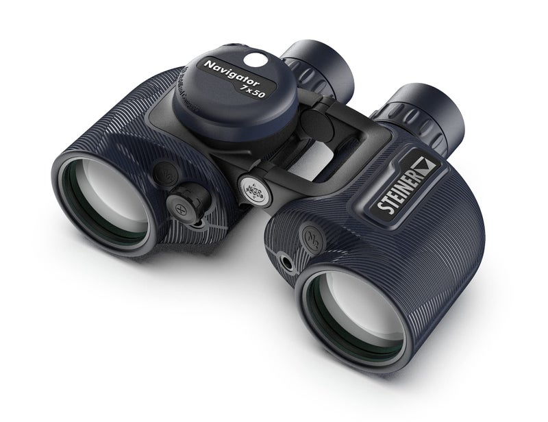 Steiner Navigator 7x50 Binoculars Magnification 7X High Contrast Optics Floating Prism System SportsAuto Focus Delivers Excellent Image Clarity Navy Blue with Compass 2343 New Version