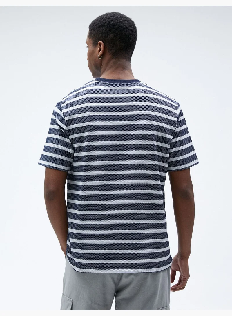 KOTON Crew Neck T-Shirt Tissued Short Sleeve