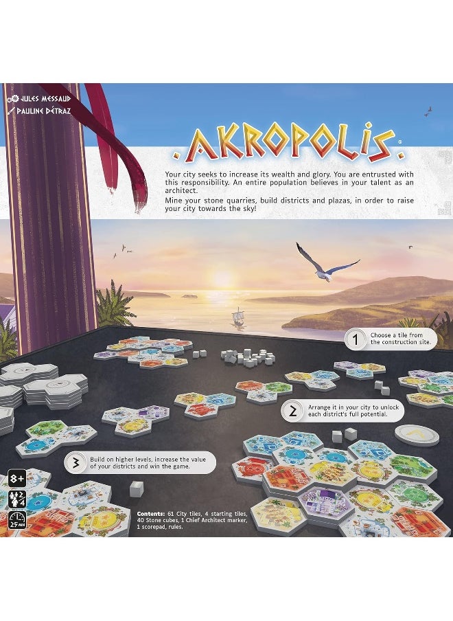 Gigamic Akropolis | Strategy Game for Teens and Adults | City-Building Game with 3D Tiles