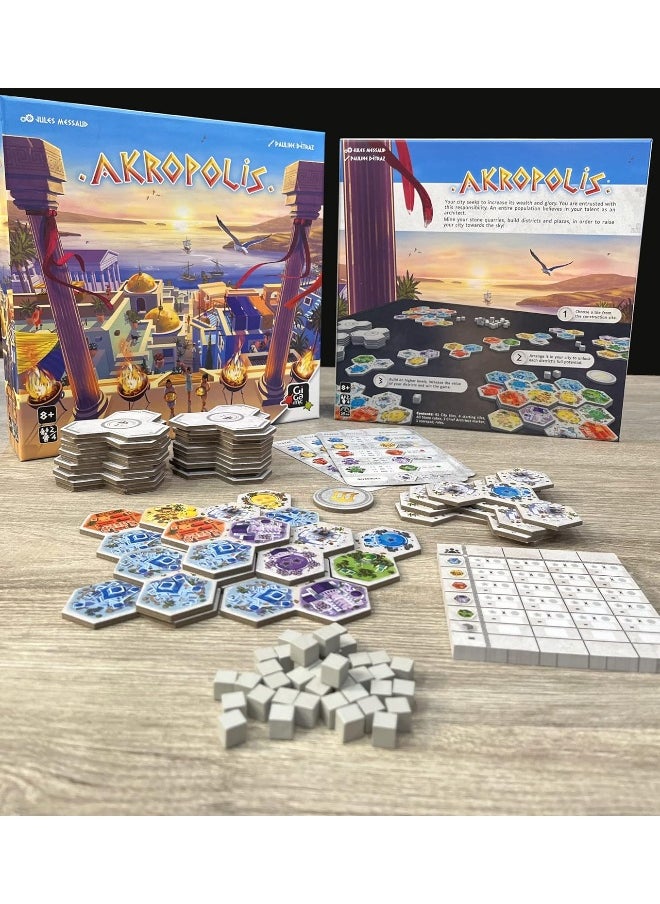 Gigamic Akropolis | Strategy Game for Teens and Adults | City-Building Game with 3D Tiles