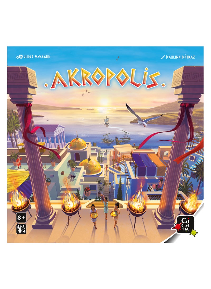Gigamic Akropolis Board Game | Official Version | English And Arabic Language | Strategy Game for Teens and Adults | City-Building Game with 3D Tiles | Ages 8+ | for 2 to 4 Players  - Image 1