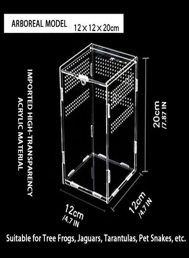 xixibuy Reptile Terrariums Tank, Reptile tank, Tarantula enclosure, Chameleon cage, Amphibians Habitat Cages for Small Reptiles, Geckos, Snakes, Lizards, Turtles(Acrylic-4.7 * 4.7 * 8 inchs) - Image 2
