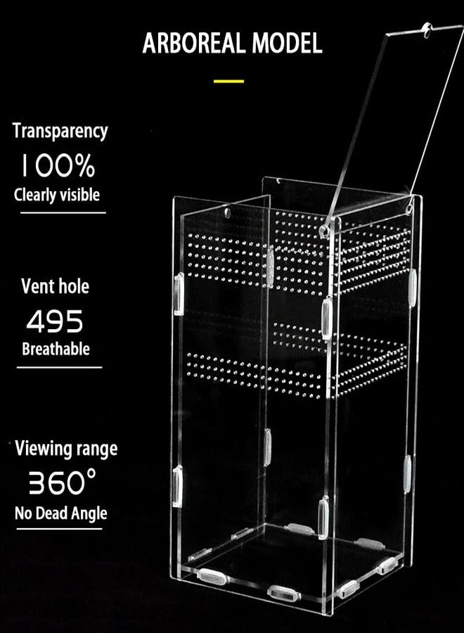 xixibuy Reptile Terrariums Tank, Reptile tank, Tarantula enclosure, Chameleon cage, Amphibians Habitat Cages for Small Reptiles, Geckos, Snakes, Lizards, Turtles(Acrylic-4.7 * 4.7 * 8 inchs) - Image 3
