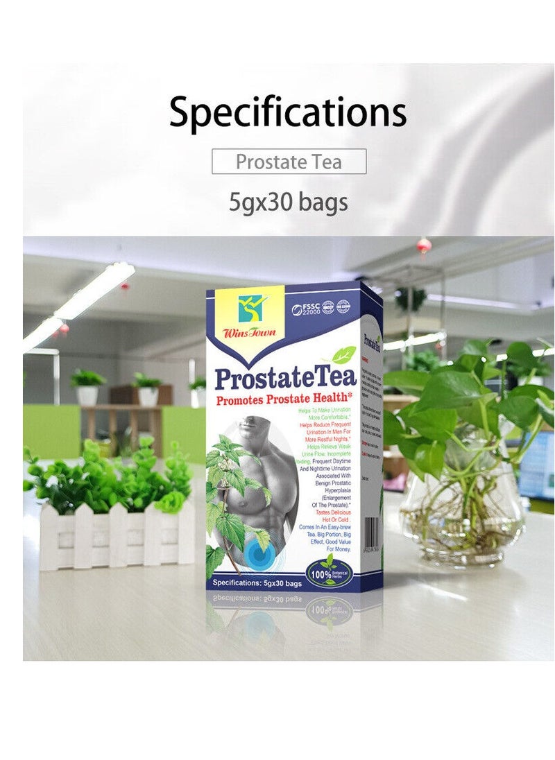 Wins Town - Prostate Tea, Natural Herbs Prostate Health Support Tea, Safe And Organic  Prostate Care Tea Blend, Easy To Use Herbal Sleep And Prostate Supports Tea Bags For Men - Image 1
