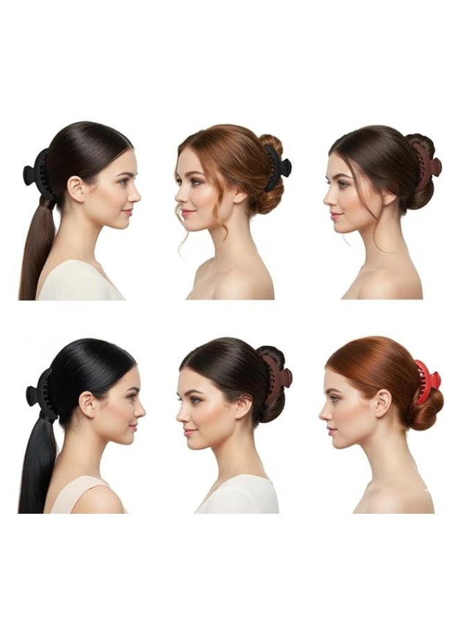 مملكة الإكسسوارات إكسسوارات الشعر مشبك شعر على شكل موزة ميرشي للنساء والفتيات (عبوة من 6 قطع متعددة الألوان والأنماط)، متعدد الألوان - Image 3