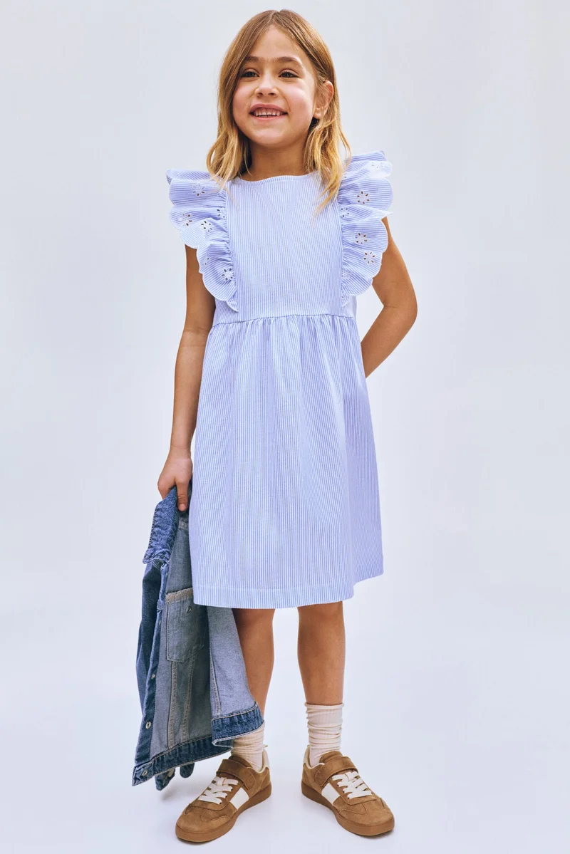 H&M Flounce-trimmed cotton dress