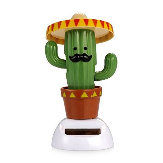 YGMONER Solar Dancing Toy Animal Solar Powered Dancing Dolls Swinging Animated Bobble Dancer Car Decor (Cactus) - Image 1