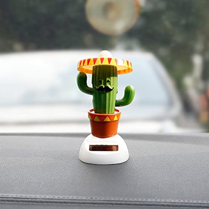 YGMONER Solar Dancing Toy Animal Solar Powered Dancing Dolls Swinging Animated Bobble Dancer Car Decor (Cactus) - Image 3