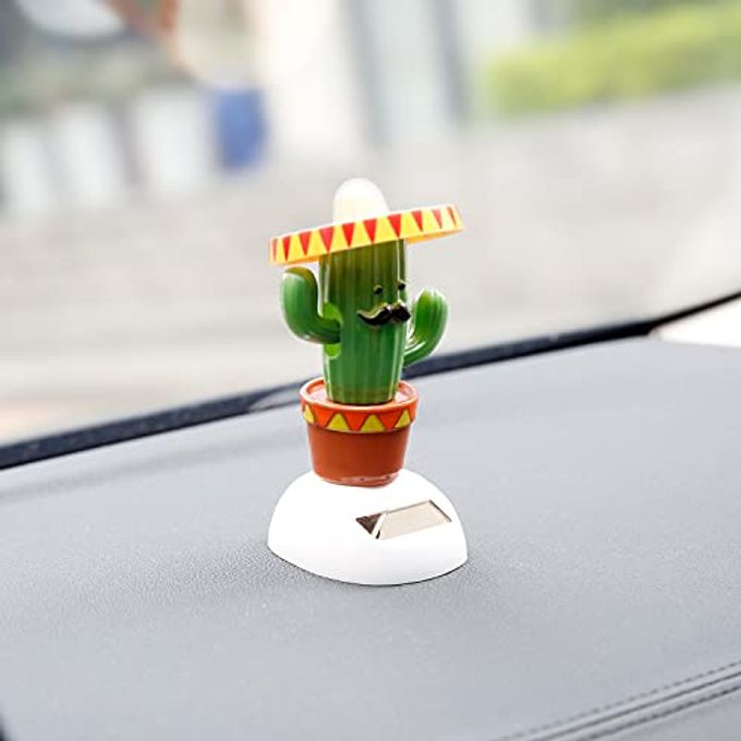 YGMONER Solar Dancing Toy Animal Solar Powered Dancing Dolls Swinging Animated Bobble Dancer Car Decor (Cactus) - Image 5