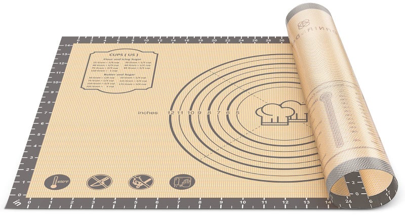 Silicone Pastry Mat 36 x 24 Extra Large Non Stick Baking Mat with Measurement Nonslip Silicone Dough Rolling Mat for Making Cookies Oven Liner FondantPie Crust Mat