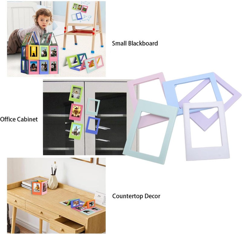 Magnetic Photo Frames, 5pcs 3 Inch Instant Film Frame Picture Memo Card Display for Refrigerator - Image 5