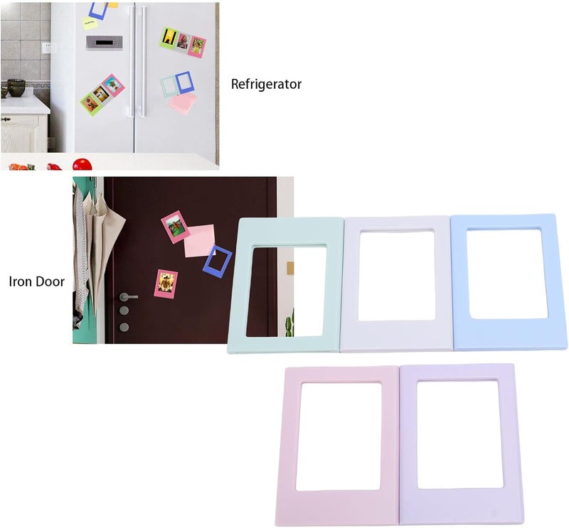 Magnetic Photo Frames, 5pcs 3 Inch Instant Film Frame Picture Memo Card Display for Refrigerator - Image 3