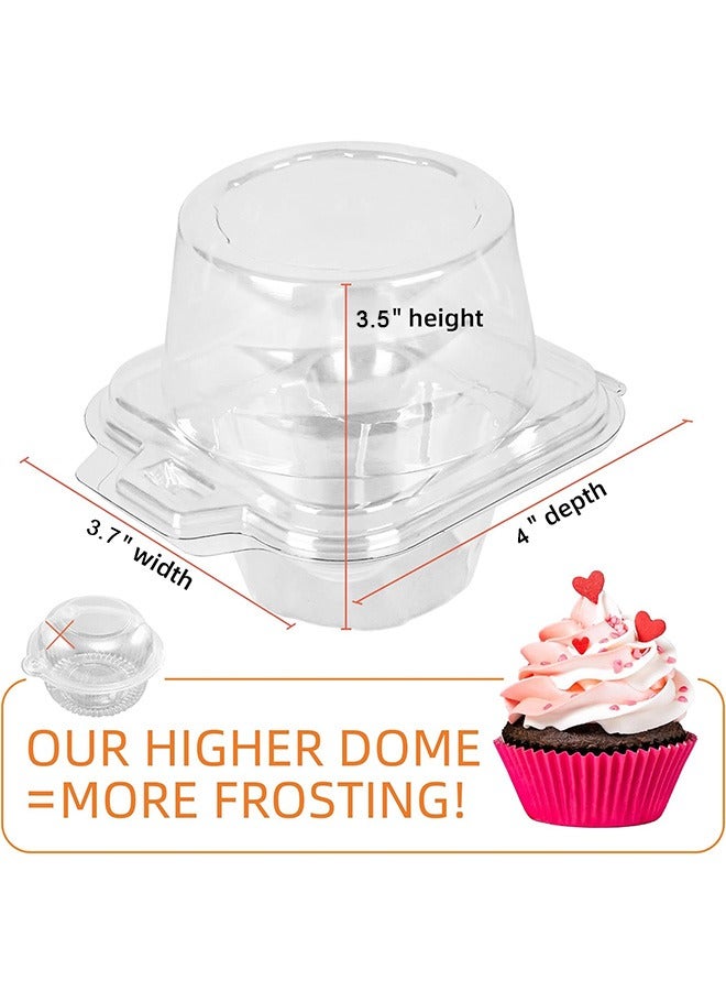 50Pcs Plastic Individual Cupcake Containers, Disposable BPA-Free Stackable Single Cupcake Holders with Lid, Clear Cupcake Boxes, Single Compartment Muffin Carrier for Wedding, Party  - Image 2