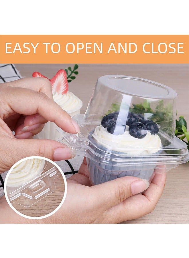 50Pcs Plastic Individual Cupcake Containers, Disposable BPA-Free Stackable Single Cupcake Holders with Lid, Clear Cupcake Boxes, Single Compartment Muffin Carrier for Wedding, Party  - Image 5