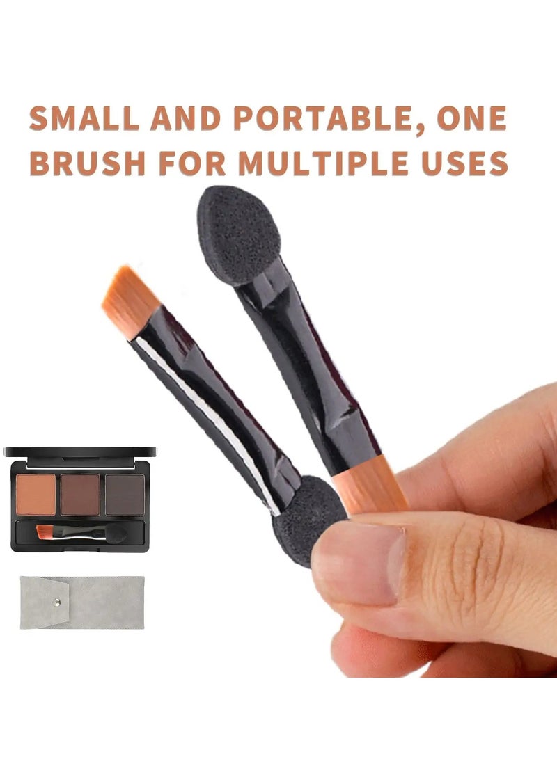 50 Pcs Mini Eye Shadow Applicator, Dual Sides Eyeshadow Sponge Brushes with Eyebrow Brushes Sets, Portable Eye Makeup Applicators Cosmetic Brush for Women Girls - Image 2