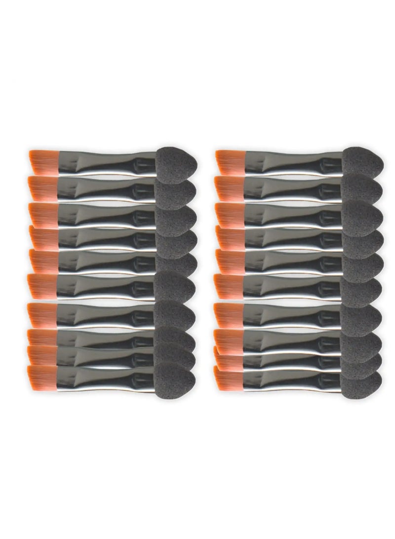 50 Pcs Mini Eye Shadow Applicator, Dual Sides Eyeshadow Sponge Brushes with Eyebrow Brushes Sets, Portable Eye Makeup Applicators Cosmetic Brush for Women Girls - Image 1