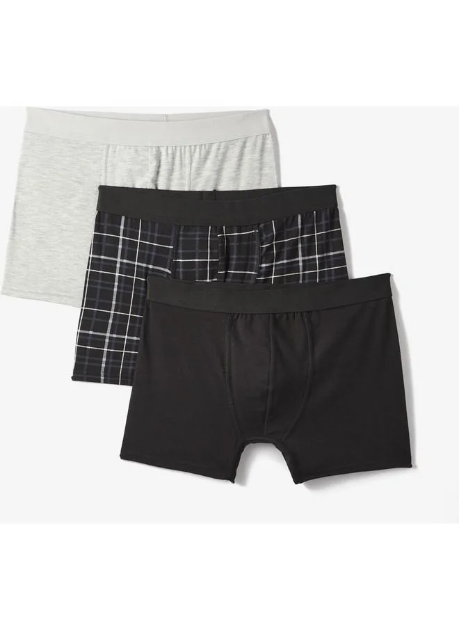 JUNE June Men 3-Pack Boxer Black - Multicolor - Greymelange