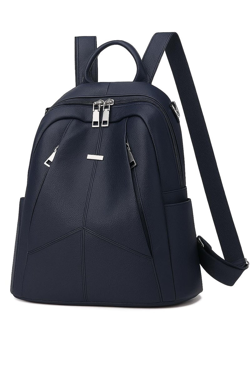 TrueArch Anti-Theft Cross Leather Backpack & Purse for Women | Shoulder Bag for Women and Girls | College Bag for Girls | Multipurpose Travel Bag | Durable | Convertible (Blue) - Image 4