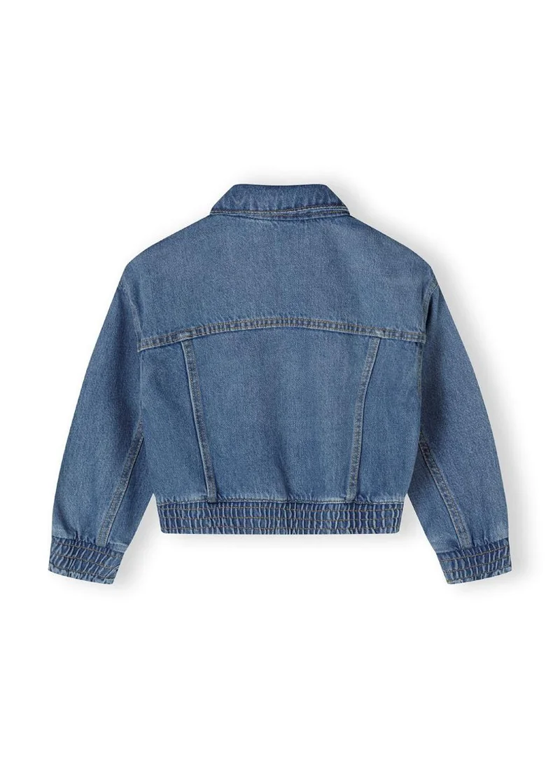 MINOTI Girls Classic Button-Up Denim Jacket with Elastic Hem