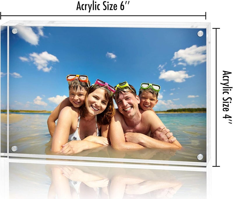 Americanflat 4x6 Acrylic Picture Frame - Double Sided Frame With Magnetic Corners - Transparent Frame For Desk Or Tabletop Display - Includes Microfiber Cloth - Image 2