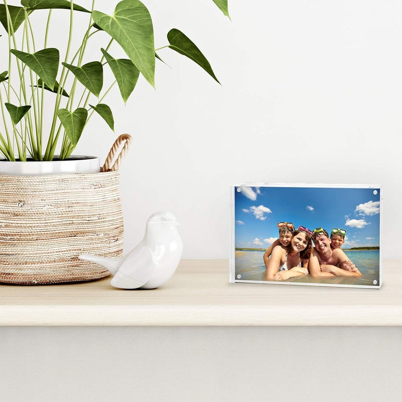 Americanflat 4x6 Acrylic Picture Frame - Double Sided Frame With Magnetic Corners - Transparent Frame For Desk Or Tabletop Display - Includes Microfiber Cloth - Image 5