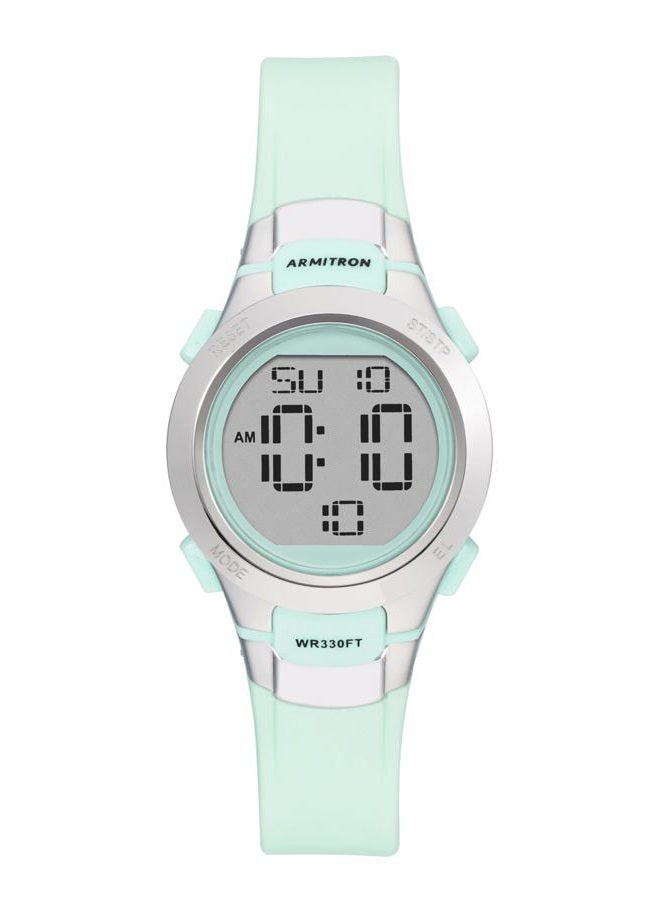 Sport Women's Digital Chronograph Resin Strap Watch, 45/7012, Mint Green, 45/7012PMT