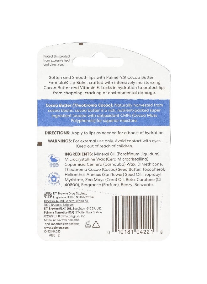 Palmer's, Cocoa Butter Formula® with Vitamin E, Softens Smooths Lip Balm, 2 Pack, 0.15 oz (4 g) Each