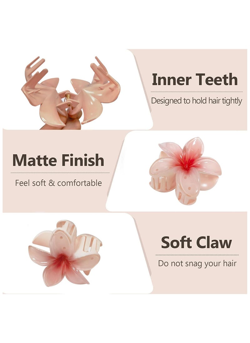 Folanry 6 Pcs Flower Hair Clip, Nonslip Flower Claw Clips,Strong Hold Hawaiian Claw Clip,Cute Wedding Bridesmaid Catch for Thick Thin Hair  - Image 3