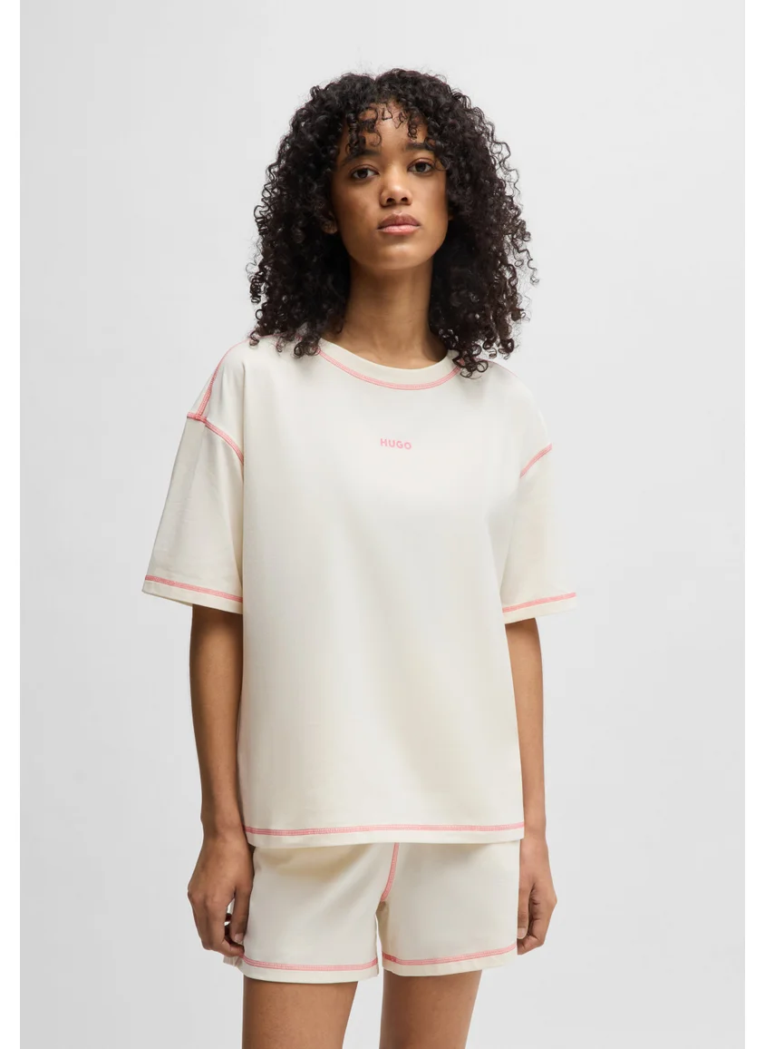 هوجو Stretch-cotton pyjamas with contrast logos
