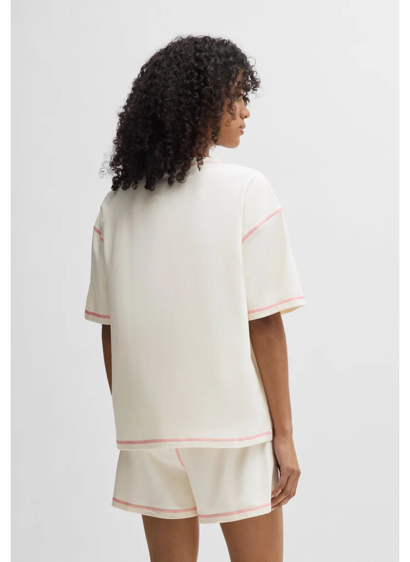 هوجو Stretch-cotton pyjamas with contrast logos