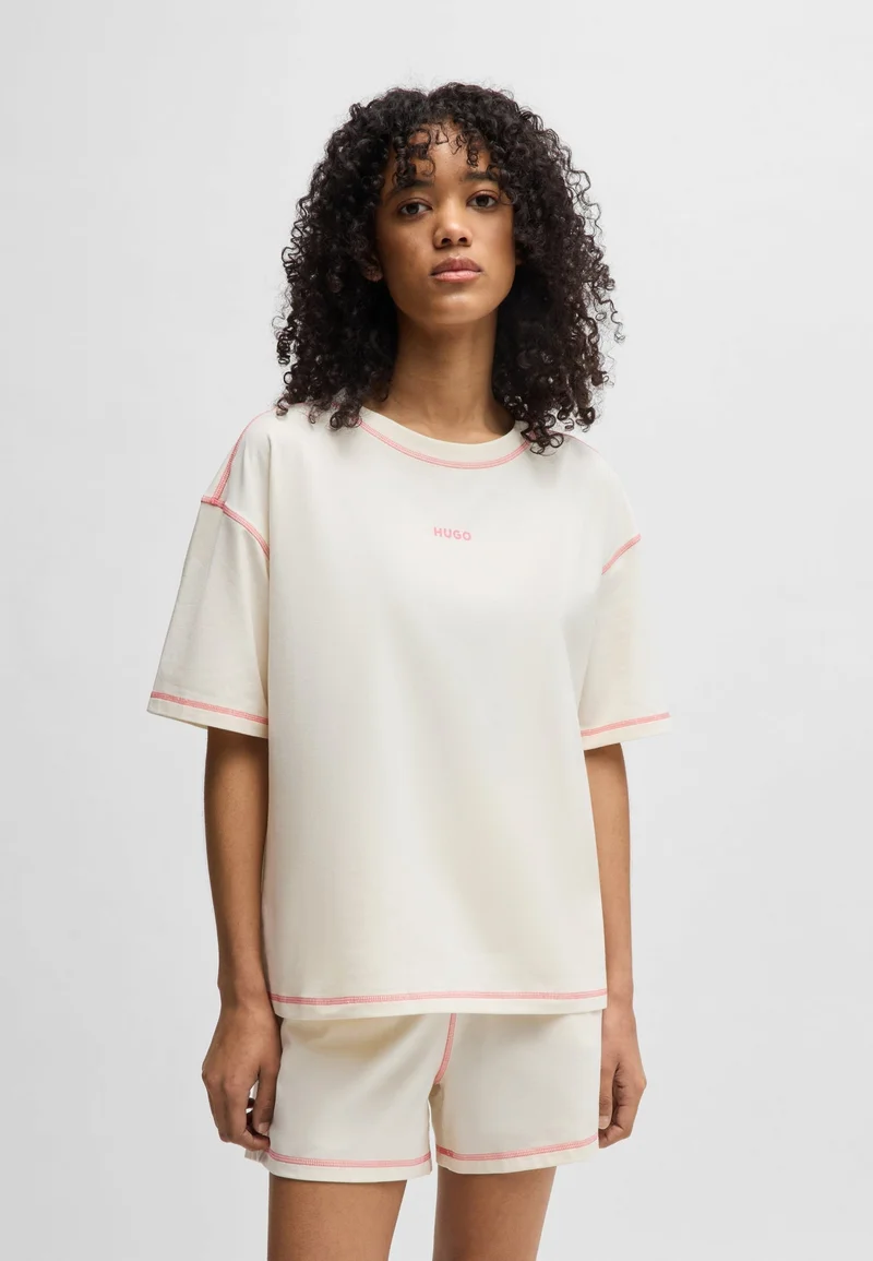 HUGO Stretch-cotton pyjamas with contrast logos
