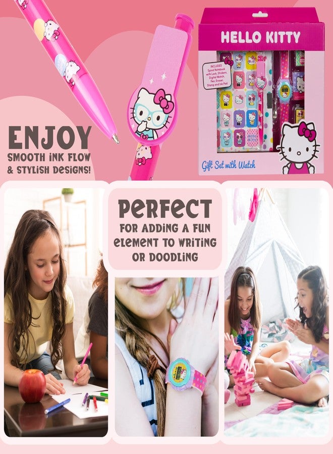 Hello Kitty Notebook Digital Watch Accessories Set Kawaii Journal Notebook Diary - Image 4