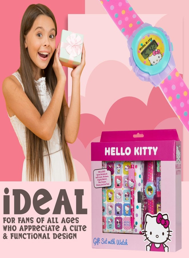 Hello Kitty Notebook Digital Watch Accessories Set Kawaii Journal Notebook Diary - Image 2