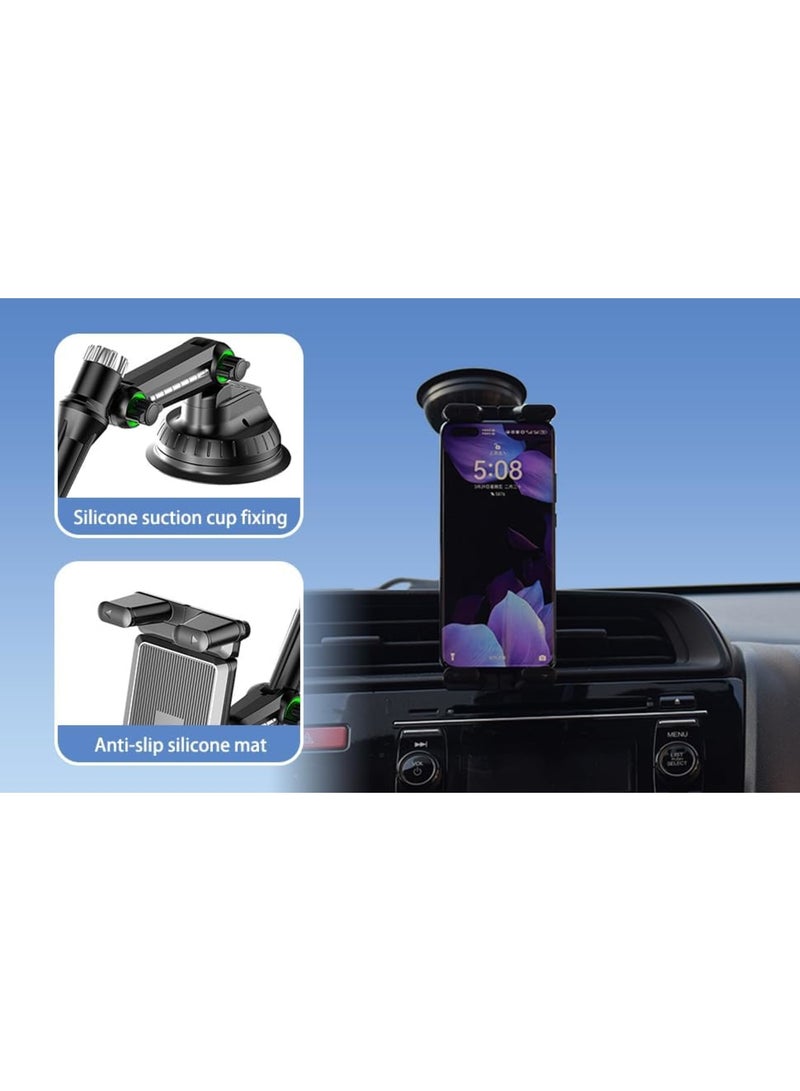Barakah Tablet Holder for Car Dashboard, Adjustable Tablet and Smartphone Holder, Fits All Vehicles, Swivel Rotating for Optimal Viewing, Foldable Phone Stand, Stable Rotation, Black - Image 4