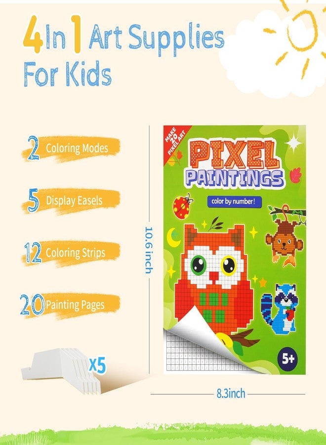 Hapray Large Coloring Book for Kids Party Favors, 20 Pages Paint by Numbers for Beginner with 5 Display Stands, 2 Color Painting Modes Art Crafts for kids ages 4-8 8-12, Birthday Gift Classroom Prizes - Image 3