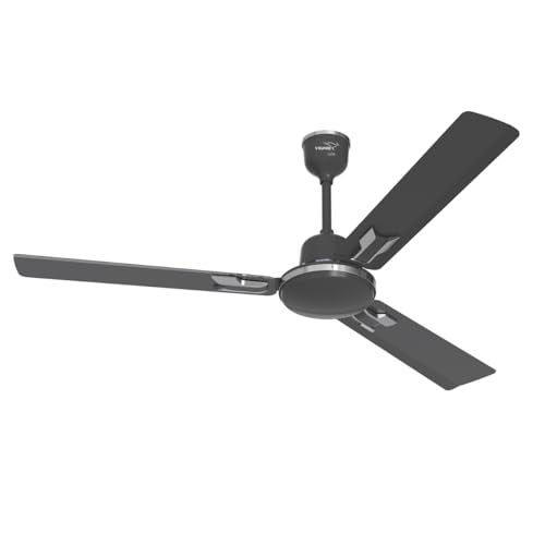 V-Guard Pace Art Bz Ceiling Fan For Home | Decorative Trims | 370 RPM | 2-Year Coverage | 1.2 M (Midnight Black) - Image 1