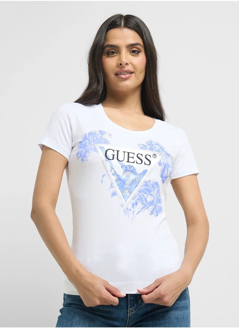 جس Flower Triangle T-Shirt