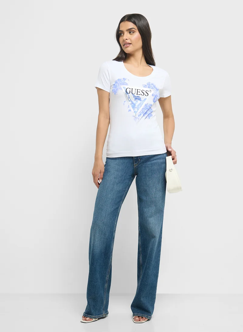 GUESS Flower Triangle T-Shirt