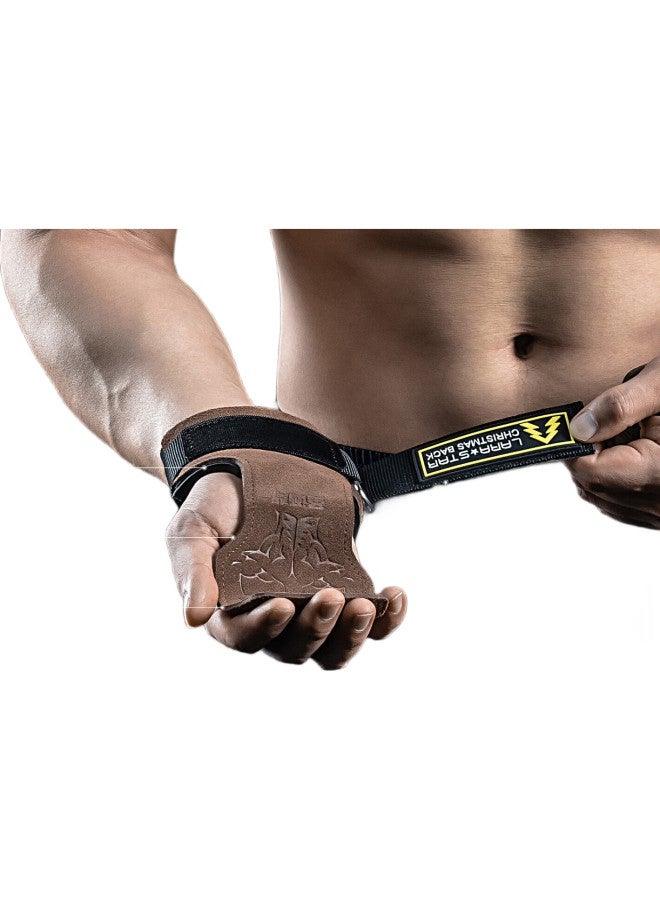 LAURASTAR Laura Star Christmas Leather Back Support Band, Fitness Gloves, Grip Band, Wrist Guard, Palm Guard, Non-Slip Dumbbell, Pull-Up Assistance - Image 3