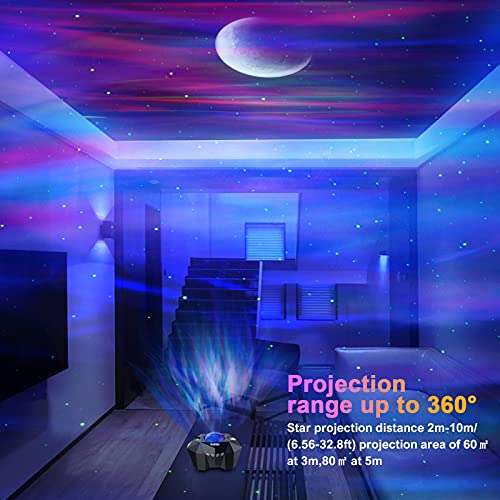 Cadrim Star Projector with Bluetooth Speaker Remote, Galaxy Projector Northern Lights Aurora Projector with Moon Star, Night Light Projector for Bedroom, Home Theater, Kids Adults Game, Room Parties - Image 5