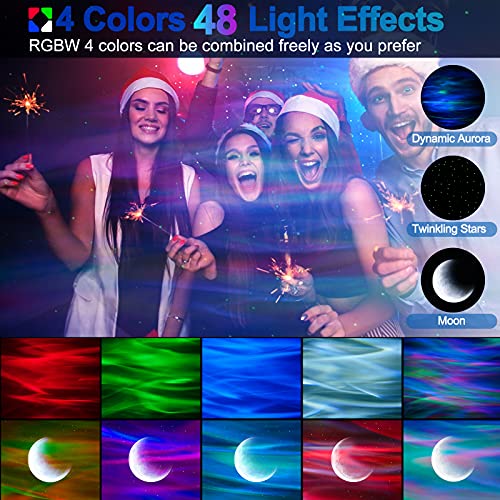Cadrim Star Projector with Bluetooth Speaker Remote, Galaxy Projector Northern Lights Aurora Projector with Moon Star, Night Light Projector for Bedroom, Home Theater, Kids Adults Game, Room Parties - Image 2