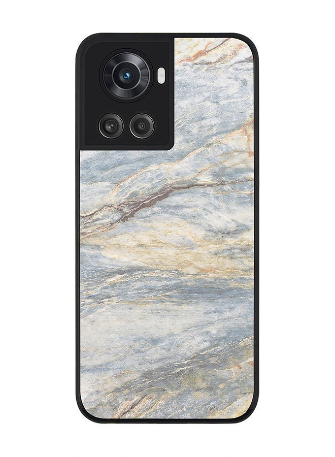 Stylizedd Rugged Black edge case for OnePlus 10R 5G/OnePlus Ace 5G Slim fit Soft Case Flexible Rubber Edges Anti Drop TPU Gel Thin Cover - Marble Print Grey Classic - Image 1