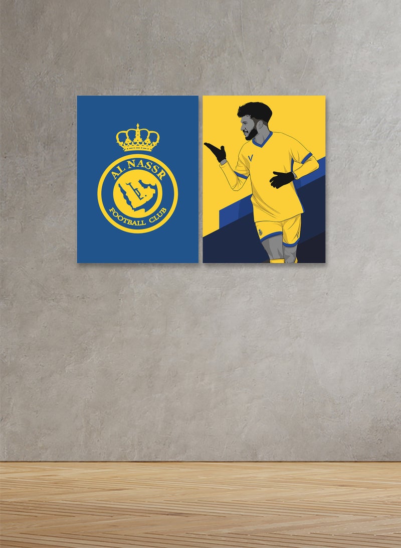 Marktna Decorative Wall Art Painting With  Sports Design 2 Pieces Size 80x60cm - Image 1