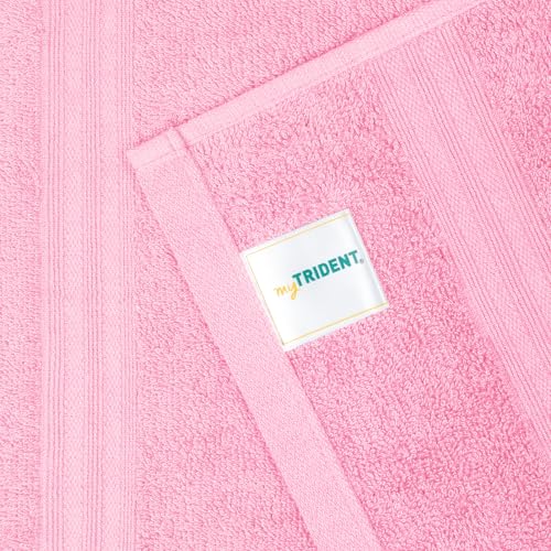 MYTRIDENT Celebration Towels for Bath Large Size, 4 PC Towel Set, 1 Bath, 1 Small Bath, 2 Hand, Powder Pink - Image 5