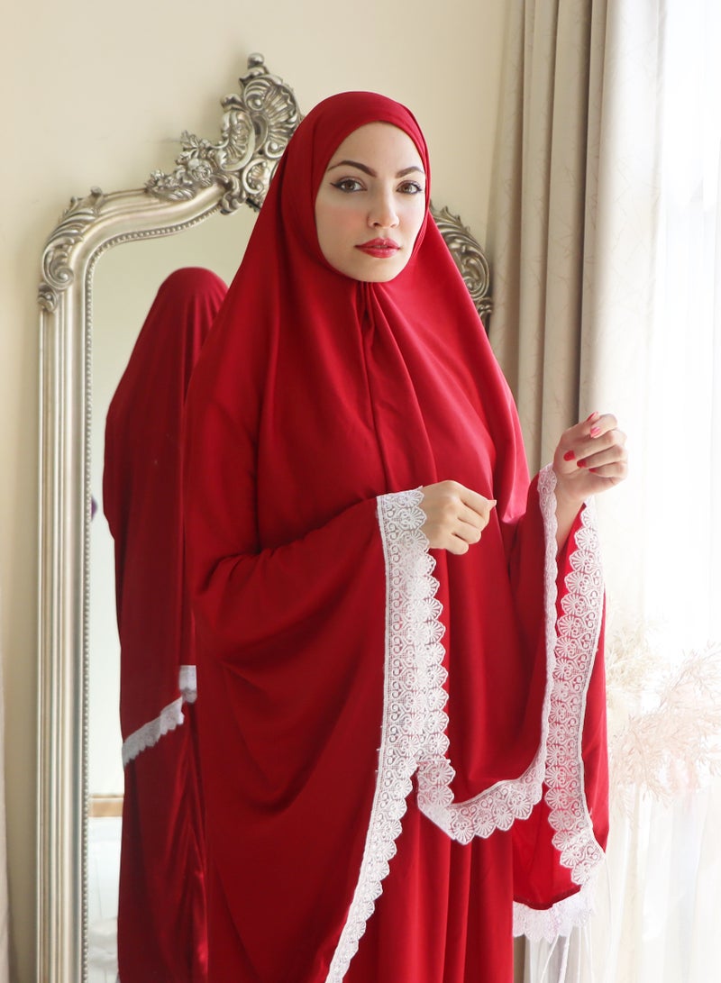 فستان صلاة المرأة أنيقة ومتواضعة الصلاة - مريحة وأنيقة الحجاب فستان صلاة قطعتين مجموعة - Image 3