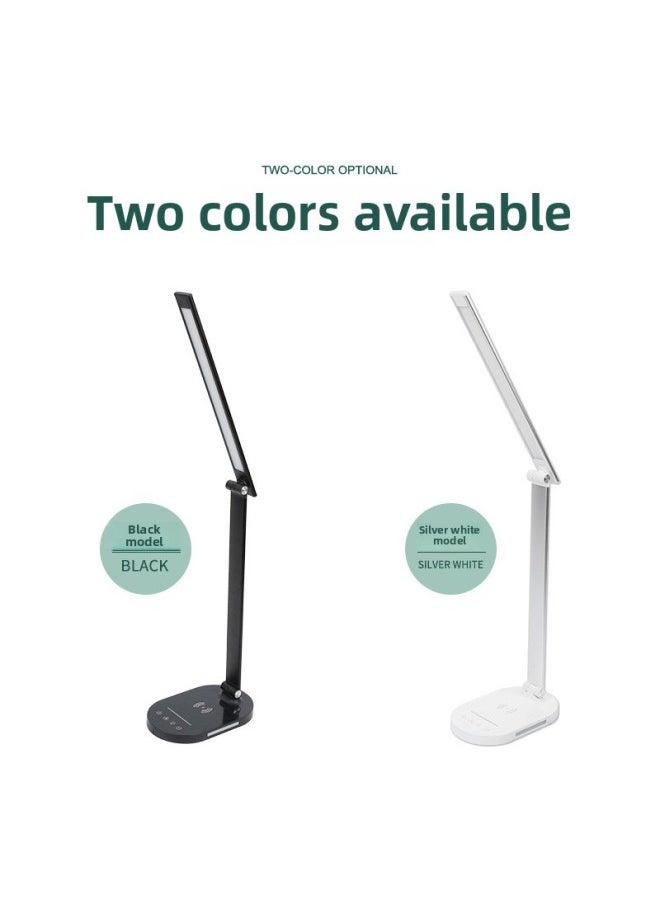 Generic Manufacturers Supply Home Touch Smart Desk Lamp Bedside Lamp Student Dormitory Usb Learning Special-Specifications:White 5W Wireless Charging (sliding Light Tracking Belt Adapter)  - Image 1