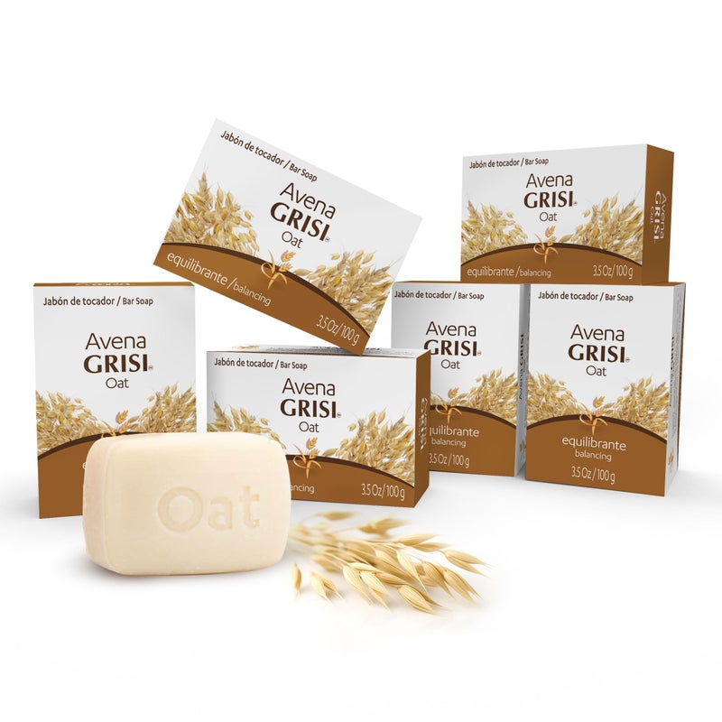 Grisi Oatmeal Bar Soap Gentle Daily Body Face Cleanser with Natural Oats Hydrating Soothing Nourishing Soap for All Skin Types Ideal for the Whole Family 35 oz Bars 6 Pack - Image 3